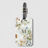 Eleganter Country Floral Single mit Kartensteckpla Gepäckanhänger (Vorderseite Vertikal)