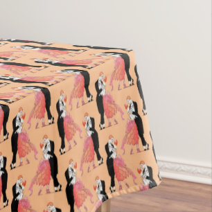 Eleganter Couple Dance Vintag Retro Ballroom Tischdecke