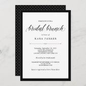 Eleganter Couturen| Schwarzweiss-BrautBrunch Einladung (Vorne/Hinten)
