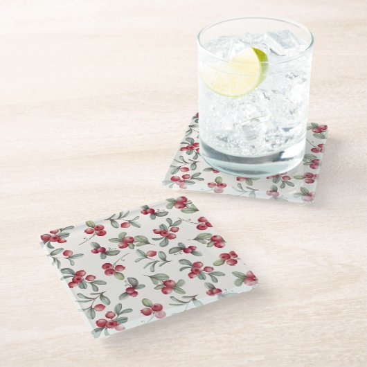 Eleganter Cranberry Design Untersetzer (Schrägansicht)