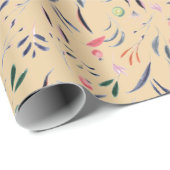 Eleganter Cream Beige FLORAL Geschenkpapier (Rolleneckpunkt)