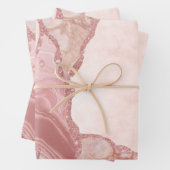 Eleganter Cream Blush Pink Agate Geode Geschenkpapier Set (Beispiel)