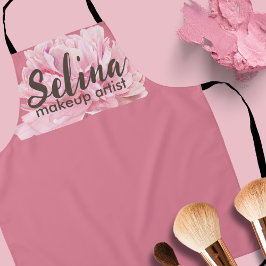 Eleganter Cream Blush Pink Bloral Makeup Artist Schürze