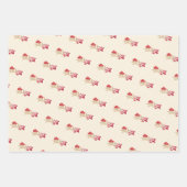 Eleganter Cream Christmas Roter Botanischer Feiert Geschenkpapier Set (Vorderseite 3)