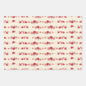 Eleganter Cream Christmas Roter Botanischer Feiert Geschenkpapier Set (Vorderseite)