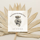 Eleganter Cream Marble Royal Skull Tattoo Artist Quadratische Visitenkarte
