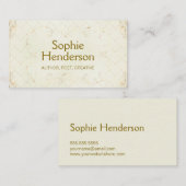 Eleganter Cream und Gold Verzierter Autor Visitenkarte (Vorne/Hinten)