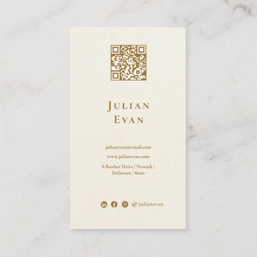 Eleganter, cremefarbener Weißer Glitzer Visitenkarte (Rückseite)