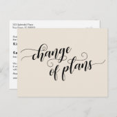 Eleganter Cremewechsel Pläne Zurückgestellt Hochze Postkarte (Vorne/Hinten)