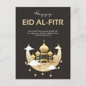 Eleganter Crescent und die Moschee Eid al-Fitr Postkarte (Vorderseite)