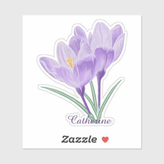 Eleganter Crocus Sticker (Blatt)
