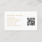 Eleganter Crown Salon Weißer QR-Code Visitenkarte (Rückseite)