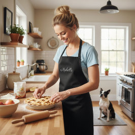 Eleganter Cursive Script Name Michelle Long Black Schürze