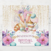 Eleganter Custom Bridal Brunch Pink Gold Glitzer Schaumweinetikett (Einzelnes Label)