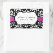 Eleganter Custom Damask Wedding Sticker (Tasche)