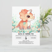 Eleganter Custom Dinosaur Digitaler Geburtstag Einladung (Stehend Vorderseite)