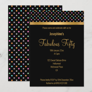 ELEGANTER CUSTOM FABULOUS BEI 50 POLKA DOT BLACK EINLADUNG