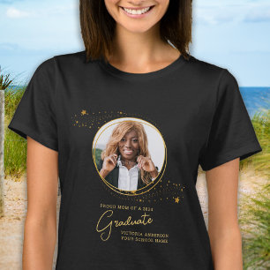 Eleganter Custom Graduate Foto Gold Abschluss T-Shirt