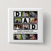 Eleganter Custom Happy Vathers Day 9 Foto Collage Button (Vorderseite)
