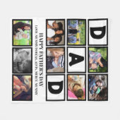 Eleganter Custom Happy Vathers Day 9 Foto Collage Fleecedecke (Vorderseite (Horizontal))