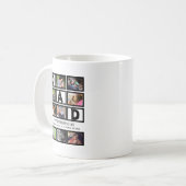 Eleganter Custom Happy Vathers Day 9 Foto Collage Kaffeetasse (Vorderseite Links)