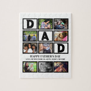 Eleganter Custom Happy Vathers Day 9 Foto Collage Puzzle
