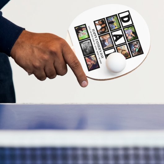 Eleganter Custom Happy Vathers Day 9 Foto Collage Tischtennis Schläger (InSitu)