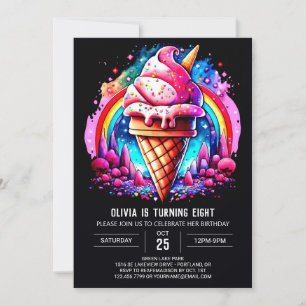 Eleganter Custom Scoop Ice Cream Geburtstag Einladung