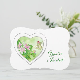 Eleganter Custom Watercolor Hummingbird Birthday Einladung