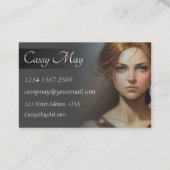 Eleganter Cyan Water Color Character Artist Visitenkarte (Rückseite)