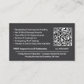Eleganter Dachdecker-QR-Code Visitenkarte (Rückseite)