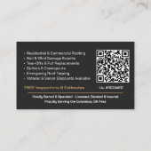 Eleganter Dachdecker-QR-Code Visitenkarte (Rückseite)