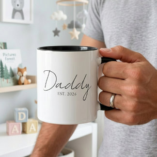 Eleganter Dad EST-Jahres-Minimal-Familien-Schriftd Tasse