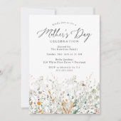 Eleganter Dainty Wildblumen Muttertag Einladung (Vorderseite)