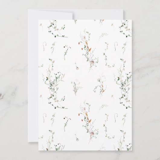 Eleganter Dainty Wildblumen Muttertag Einladung (Rückseite)