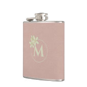 Eleganter Daisy Monogram Pink Imitats Leather Look Flachmann (Links)