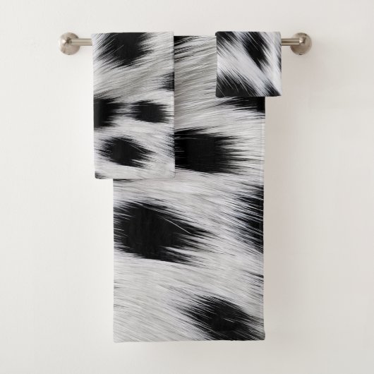 Eleganter Dalmatiner-Kunstfell-Musterposter Badhandtuch Set (Insitu)