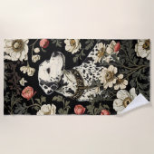 Eleganter Dalmatiner William Morris Inspiriert Strandtuch (Vorderseite)