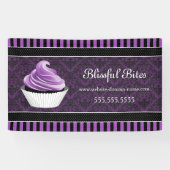 Eleganter Damask Lila Cupcake Banner (Horizontal)