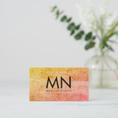 Eleganter Damask mit Monogram Visitenkarte (Stehend Vorderseite)