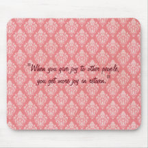 Eleganter Damask Pink Muster Mouse Pad