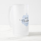 Eleganter Damask Weihnachtsgeschmack Mattiert Gl Mattglas Bierglas (Vorderseite Links)