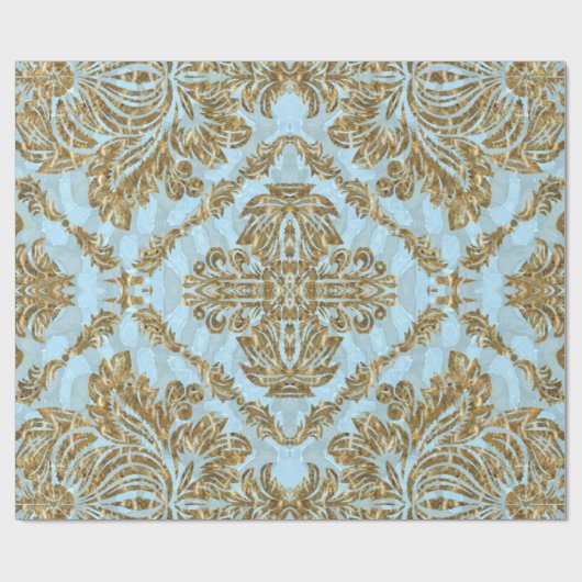 Eleganter Damast Belmontes Geschenkpapier (Flach)