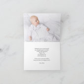 Eleganter Damast-blaues Foto danken Ihnen Notecard Dankeskarte (Innenseite)