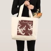 Eleganter Damast-BlumenBrautparty-Taschen-Tasche Jumbo Stoffbeutel (Vorderseite (Produkt))