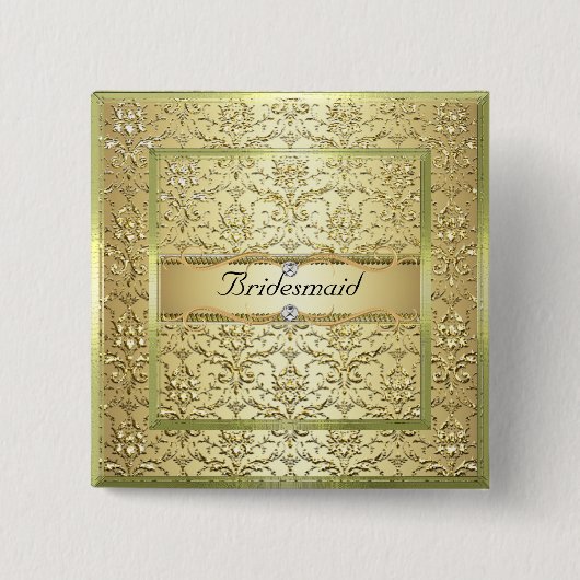 Eleganter Damast-Diamant-Brautjungfern-Knopf des Button (Vorderseite)