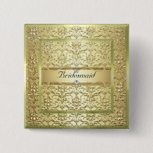 Eleganter Damast-Diamant-Brautjungfern-Knopf des Button