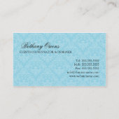 Eleganter Damast-Ereignis-Koordinator Visitenkarte (Rückseite)