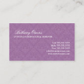 Eleganter Damast-Ereignis-Koordinator Visitenkarte (Rückseite)