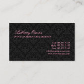 Eleganter Damast-Ereignis-Koordinator Visitenkarte (Rückseite)